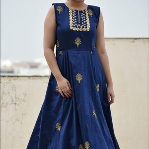 Silk party wear anarkali/gown